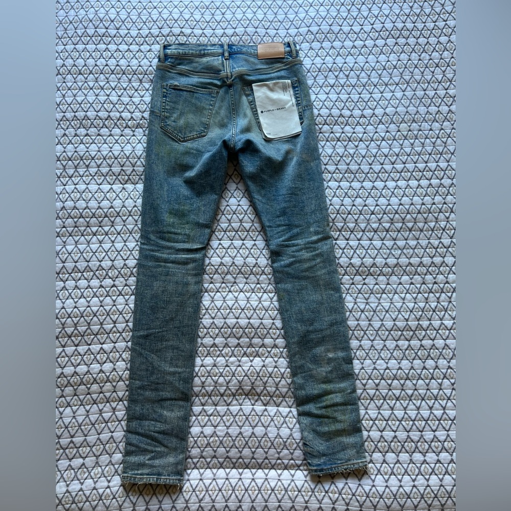 Purple Brand P001 Low Rise Skinny Jean Light Blue Vintage